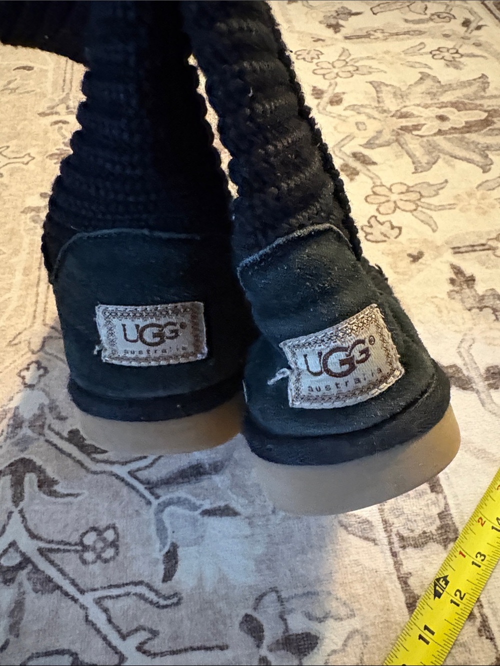Ugg Black Knit Mid Calf Womens Boot - Picture 8 of 10